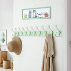 Dseap Coat Rack Wall Mount - 38” Long 10-Tri-Hooks Heavy Duty Coat Hanger Rail Wall Hooks for Hanging Coats Hats Clothing Clothes Purse Mudroom Entryway, Green - Image 3