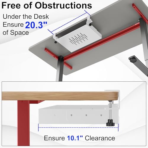 BYMECOST No Drill Under Desk Laptop Mount, Metal Under Desk Storage Shelf - Image 4