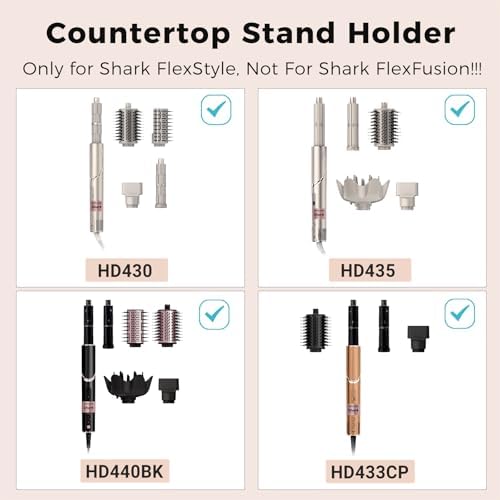 Affogato Wall Mount Holder Compatible with Shark FlexStyle, Acrylic Wall Mounted Organizer for Storage Attachments, Rack with Cord Hanger for Accessories Curlers Brushes Diffuser - Image 3