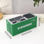 Desk Organizer Office Supplies Multi-function Shipping Container Storage Box Pen/Pencil,Business Name Cards Remote Control Holder Gray, Pen and Pencil Shipping Container Style Holders (Prasinous) - Image 4