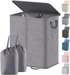 Lifewit Double Laundry Hamper with Lid, Removable Laundry Bags, Gray by Lifewit