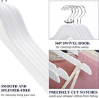 Amber Home 24 Pack Wooden Shirt and Dress Hangers Smooth White Finish - Image 3