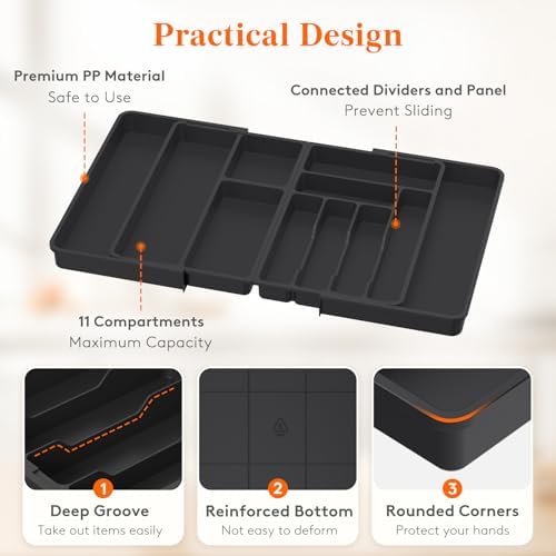 Lifewit Utensil Organizer for Kitchen Drawer, Expandable Cooking Tray - Image 6