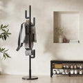 Muwuele Solid Wood Cactus Coat Rack, Freestanding Coat Rack With 6 L-Shaped Hooks and 3 Adjustable Sizes, Coat Tree for Bedroom, Entryway, Livingroom, Coat Hanger Stand for Coats, Handbags (Black) by Muwuele