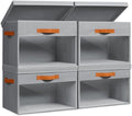 Homsorout Large Storage Bins with Lids - 4 Pack Foldable Decorative Organizers with Clear Windows & Handles, Cube Storage Organizers for Clothes, Blankets, Sweaters, Sheets, Grey by Homsorout