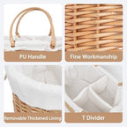 Wicker Diaper Caddy basket,Woven Baby Organizer for Nursery - Image 5