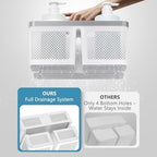 BYUNER 2Pack Shower Caddy Dorm: Portable Bathroom Caddy Organizer with Handle and Holes, Plastic Cleaning Caddy, Hard Shower Basket Storage Tote for Toiletry, College Dorm Room Essentials White/Silver - Image 3