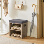 YMYNY Small Shoe Storage Bench with Cushion, Silver Gray, HBD028Y - Image 2