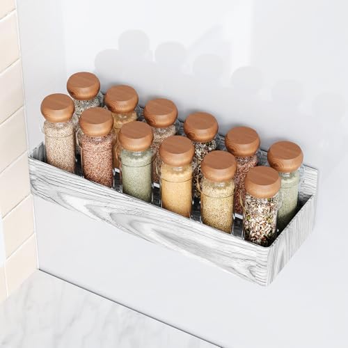 Mystozer Magnetic Spice Rack for Refrigerator Wood White, 4 Pack - Image 4