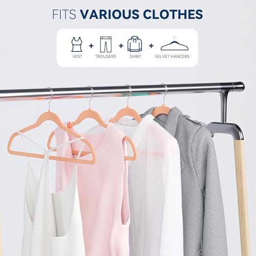 Premium Velvet Hangers 60 Pack, Non Slip Clothes Felt Hanger Heavy Duty for Coat, Premium Slim Space Saving Suit Hangers for Closet Organizer, 360° Rotating Silver Hook - Image 5