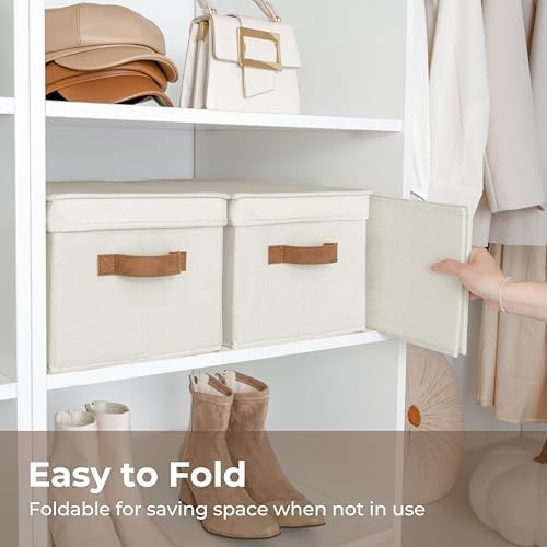 StorageWorks Closet Storage Bins, Fabric Storage Bins with Lids - Image 3