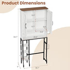 Over The Toilet Storage Cabinet,31" W Bathroom Organizer, White - Image 2