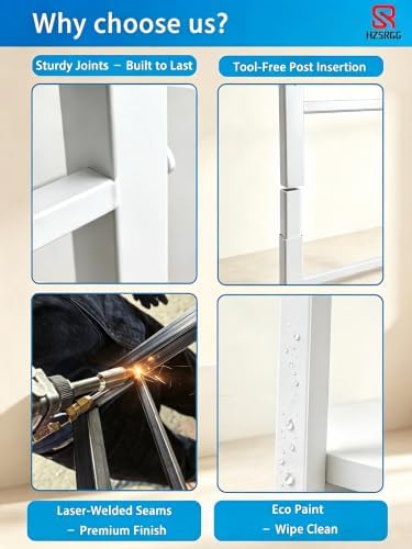 Over The Toilet Storage Cabinet, 4-Tier Bathroom Organizer (White) - Image 4