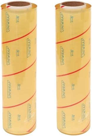 VisionTechShop Uniwrap 2 rolls of Food wrapping Plastic Cling Film for Manual & Automatic Overwrap, 13 micron, 18" x 3379', MADE IN KOREA by VisionTechShop