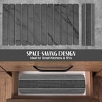 Large Stone Dish Drying Mat for Kitchen Counter, Quick Dry Dish Drying Mats, Foldable Absorbent Diatomaceous Earth Mats for Dishes Bottles Cup, Match Any Countertop (Gray Marble 28"×16" & 8"x4") - Image 3