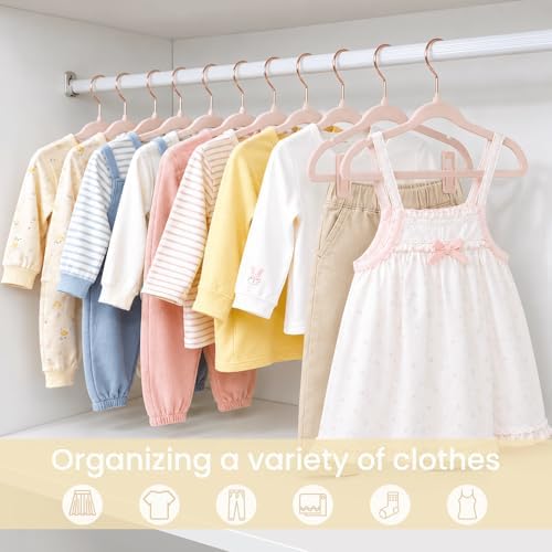 Velvet Kids Hangers, Felt Kid Hanger for Teen, 14 in, Pink, 30 Pack - Image 7