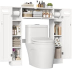 Keyluv Short Over the Toilet Storage Cabinet with Doors for Small Bathrooms by KeyluvHome