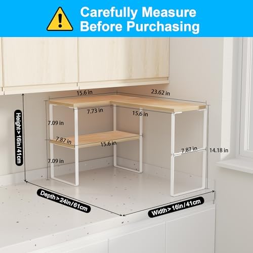 Golener Kitchen Counter Organizer, Countertop Shelf, Adjustable, Stackable - Image 3