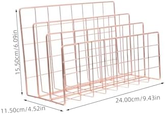 Desktop Mail Organizer File Sorter Iron Desk Paper Holder Rack - Image 2