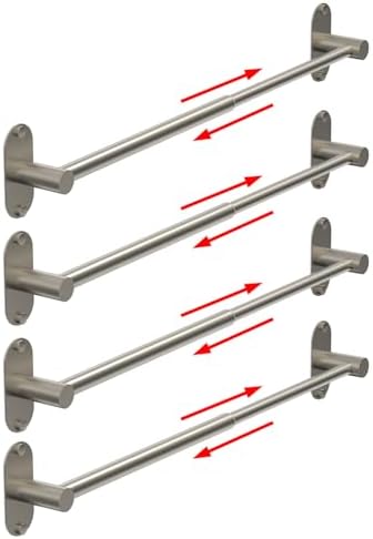 Towel Bar, Adhesive or Drill Wall Mount, Brushed Nickel, 4 Pack by MIROAMZ