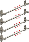 Towel Bar, Adhesive or Drill Wall Mount, Brushed Nickel, 4 Pack by MIROAMZ