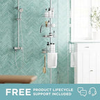 Zenna Home Tension Pole Shower Caddy Corner Organizer, Adjustable Standing Shower Caddy with 4 Baskets and Built in Towel Bar, Rust Resistant Bathroom Tension Rod Organizer, 60 to 97 Inch, Chrome - Image 2