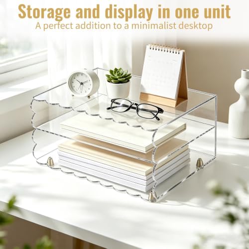 Acrylic Desk Organizer, Clear Acrylic Paper Organizer Letter Tray - Image 7