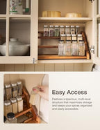 Tinamo Acacia Wood Spice Rack for Countertop, 3-Tier Design, Holds 24 Jars - Image 5