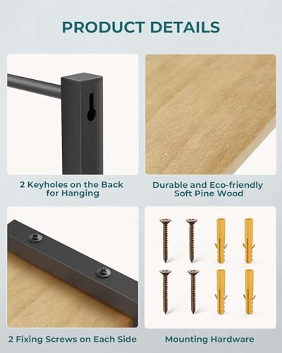 OROPY Wooden Spice Rack Wall Mounted, Over the Stove, Kitchen Wall, 4 Pack - Image 4