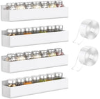PMMASTO 4-Pack White Acrylic Spice Rack Organizers for Cabinet Doors by PMMASTO