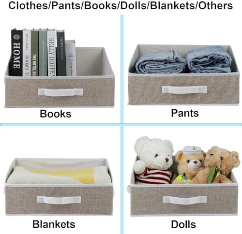 6 Pack Closet Storage Bins for Shelves, Shelf Baskets for Organization,Closet Organizers and Storage,Trapezoid Storage Bin Closet Shelf Organizer for Clothes,Toys,Towel,Book,Baby Clothing (6PC-Coffee) - Image 4