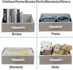 6 Pack Closet Storage Bins for Shelves, Shelf Baskets for Organization,Closet Organizers and Storage,Trapezoid Storage Bin Closet Shelf Organizer for Clothes,Toys,Towel,Book,Baby Clothing (6PC-Coffee) - Image 4