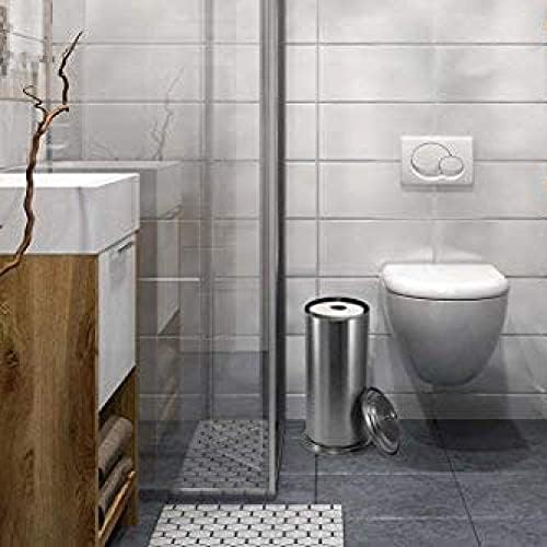 LDR Ashton Freestanding Toilet Paper Holder Canister, Brushed Nickel - Image 3