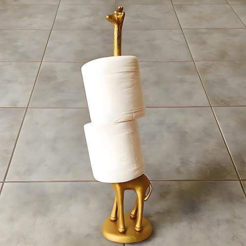 Giraffes Paper Towel Holder Cast Iron Paper Towel Holder Funny Toilet Paper Holder for The Floor or Counter in The Kitchen or Bathroom Bronze Rustic - Image 3
