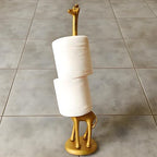 Giraffes Paper Towel Holder Cast Iron Paper Towel Holder Funny Toilet Paper Holder for The Floor or Counter in The Kitchen or Bathroom Bronze Rustic - Image 3