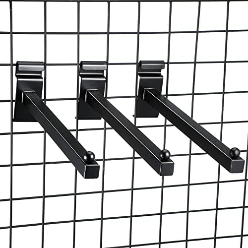 Oudain 10Pcs Gridwall Hooks 12 Inch Heavy Duty Grid Wall Hangers, Black - Image 4