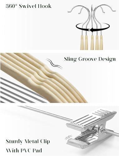 Cozymood Velvet Skirt Hangers 72 Pack Thin Velvet Hanger with Clips - Image 3