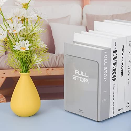 MerryNine Clear Acrylic Book Ends Bookends for Shelves - Image 6