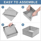 Criusia Drawer Organizer Clothes 24 Pack, Fabric Closet Organizers and Storage Bins for Underwear Sock, Odorless Dresser Drawer Dividers for Baby Nursery Organization (Grey) - Image 7