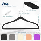 Premium Velvet Hangers 60 Pack, Non Slip Clothes Felt Hanger Heavy Duty for Coat, Premium Slim Space Saving Suit Hangers for Closet Organizer, 360° Rotating Silver Hook - Image 2