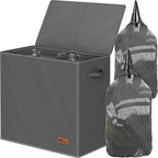 Simple Houseware Double Laundry Hamper with Lid & Removable Bags, Dark Gray by SimpleHouseware