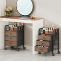 SWTYMIKI Rolling Makeup Organizer Cart - 14.96″*11.81″*23.03″ Widened Under Desk Vanity Storage with 3 Non-woven Drawers, Cosmetic Display Cases for Skin Care Perfume Nail Polish Brush Hair Tool Black by SwtyMiki-TidyHomeSweetLife