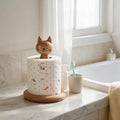 Wooden Toilet Paper Holder Funny Rustic Countertop Bath Tissue Roll Holder by Unknown