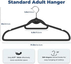 Black Velvet Hangers, Stackable Hanger with Non Slip Felt Fabric - Image 6