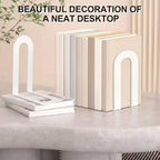 Chunful 10 Pcs White Metal BookEnds Shelves, 7.5 x 5.75 x 3.5 in - Image 3