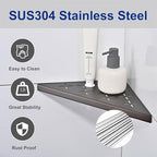 Corner Shower Shelf, 2-Pack Shower Shelves SUS304 Stainless Steel Bathroom Shelves for Tile Walls, Recessed Corner Shelf Organizer Rack, No Drilling (Bronze, 12"-2 Pack) - Image 2