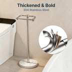 RARXTR Toilet Paper Holder Stand, Bathroom Free Standing Toilet Paper Stand with Modern Marble Base, Post Pivoting Toilet Paper Stand with Stainless Steel Tissue Rack, Rust-Proof (Brushed Nickel) - Image 5