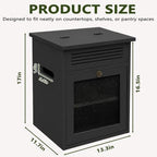 Potato & Onion Storage Bin, Kitchen Counter Storage Cabinet, Black - Image 3