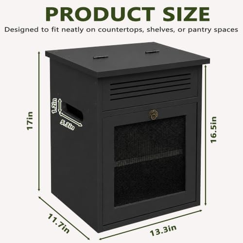 Potato & Onion Storage Bin, Kitchen Counter Storage Cabinet, Black - Image 3