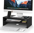 BONTEC Wooden Monitor Stand Riser for Desk, 2-Tier Computer Monitor Stand by BONTEC